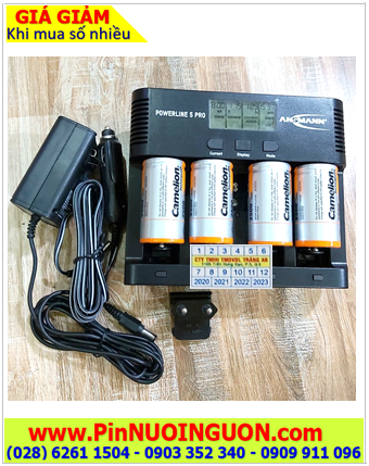 Ansman Powerline 5Pro _Bộ sạc Powerline 5Pro kèm 4 pin sạc Camelion NH-D10000BP2 (D10 000mAh 1.2v)